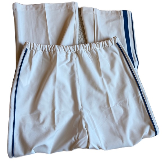 Athleta Pant MVP Mid Rise Side Stripe ivory blue MP - Picture 6 of 11